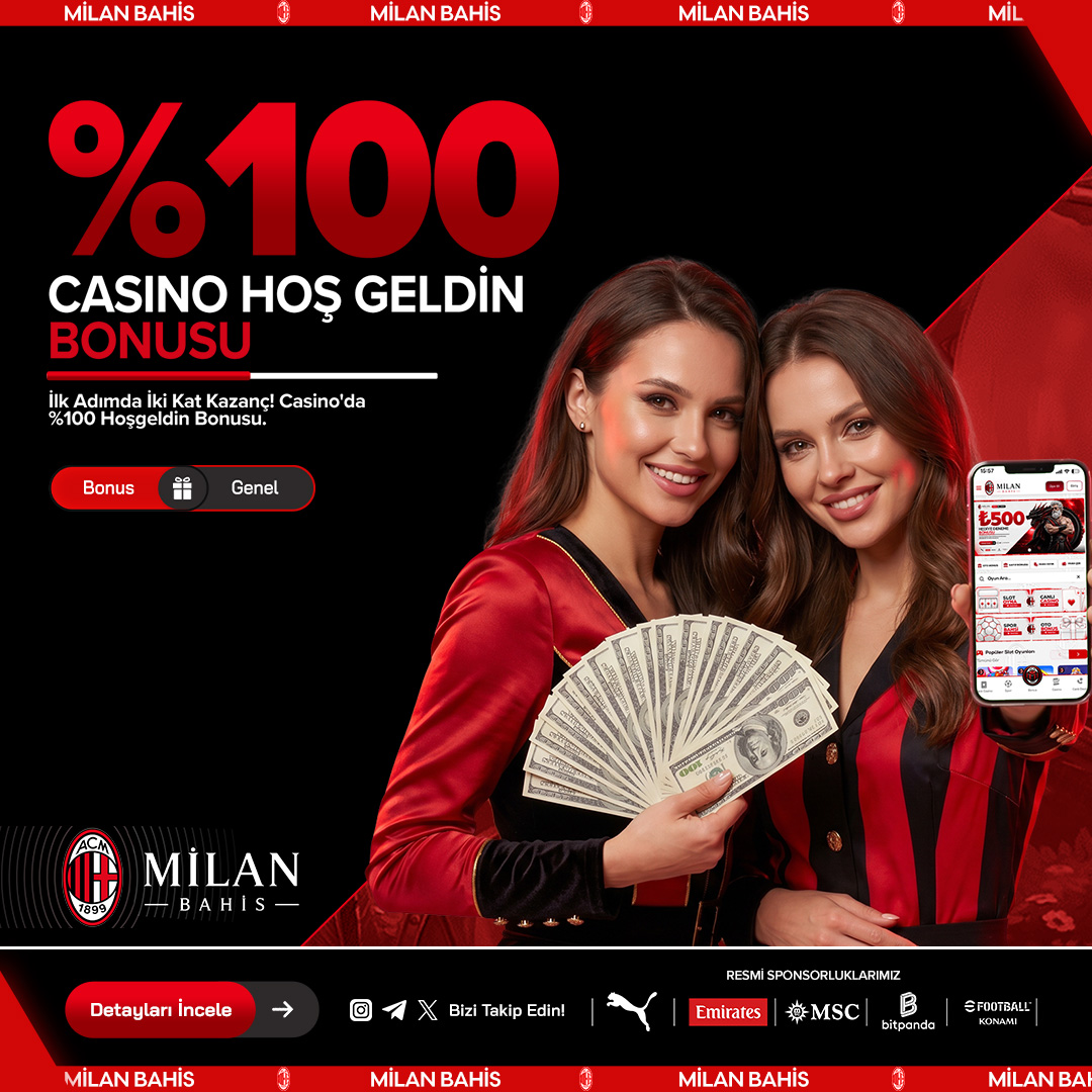 Milan Bahis - %100 Casino Hoş Geldin Bonusu